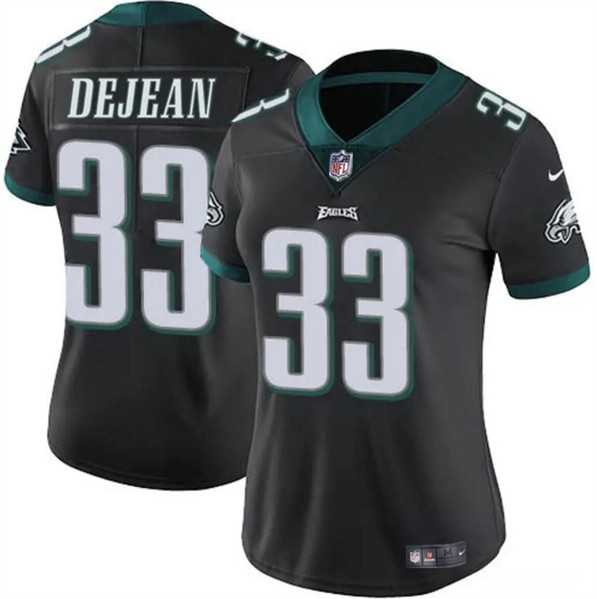 Womens Philadelphia Eagles #33 Cooper DeJean Black 2024 Draft Vapor Untouchable Limited Stitched Jersey Dzhi